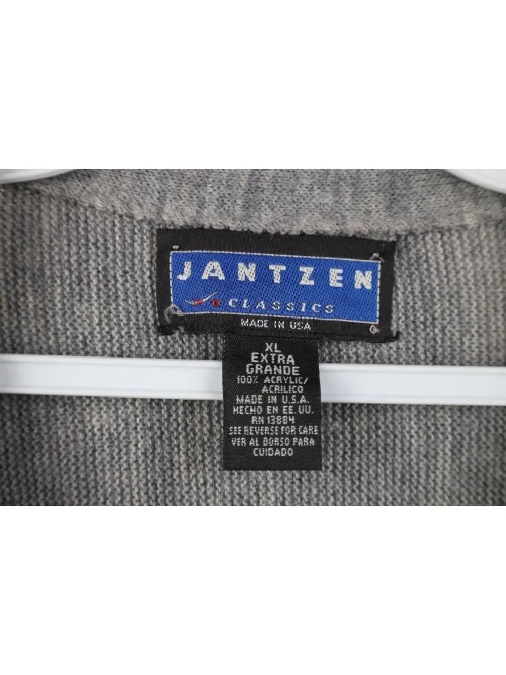 Vintage 90s Streetwear Mens XL Blank Kurt Cobain Knit Cardigan Sweater Gray USA